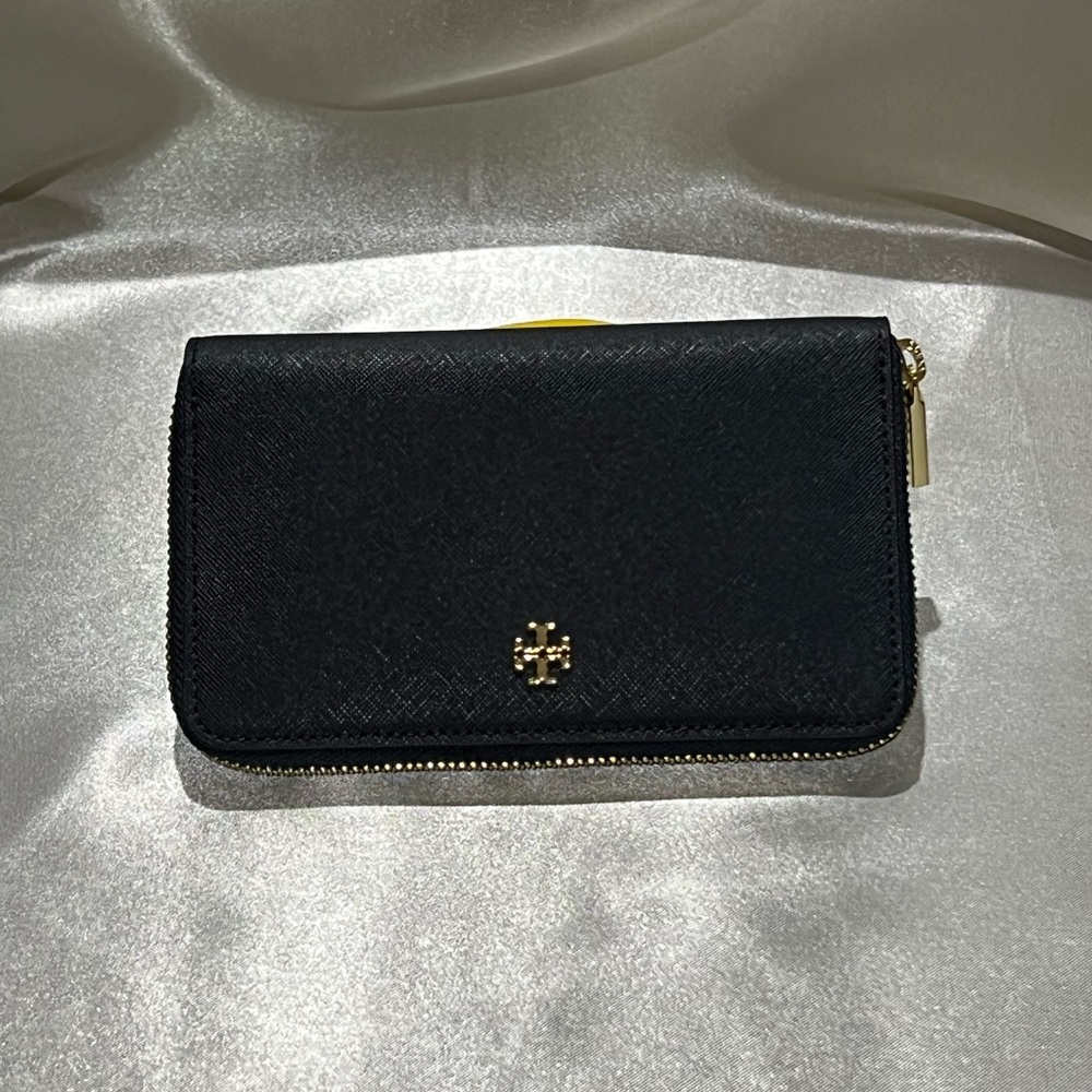 Tory Burch Navy Emerson Mini Continental Zip Around Wallet ~ NWOT Mint Condition
